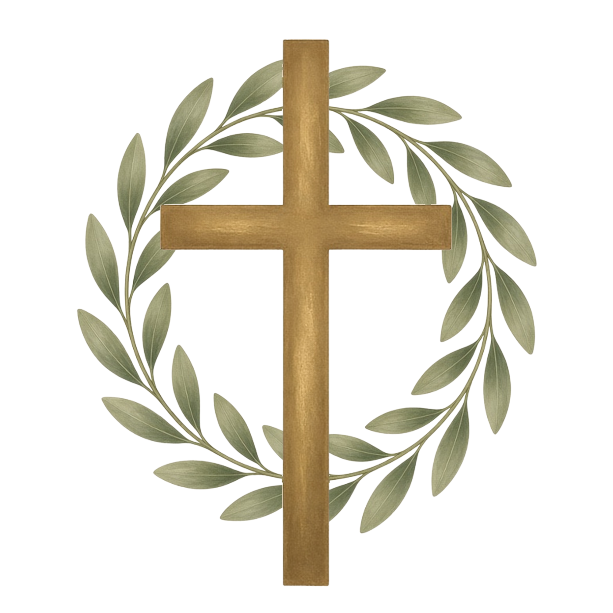 RenewedSpirit logo — a golden cross with an olive wreath